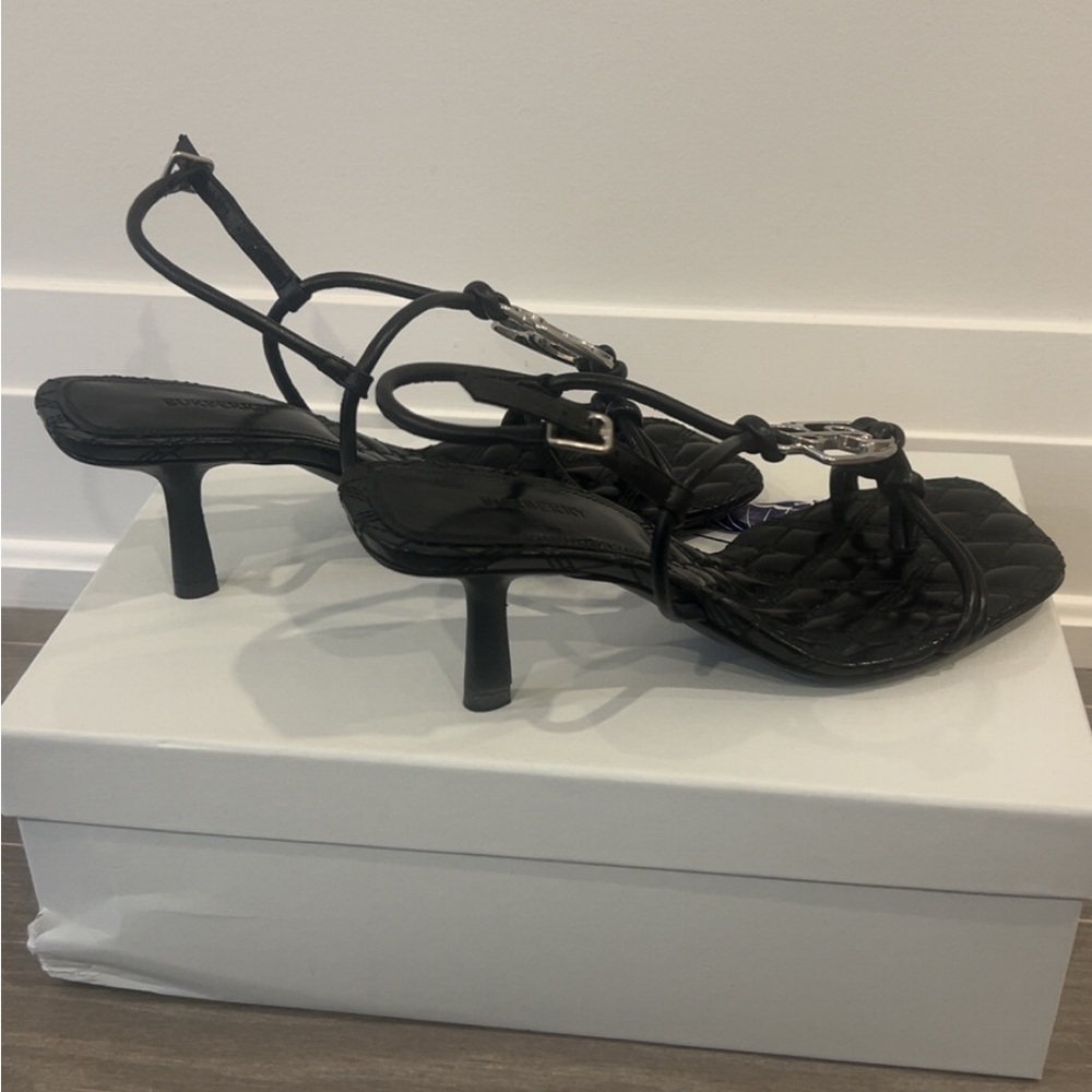 Burberry Black Quilted Leather Ronda Sandals